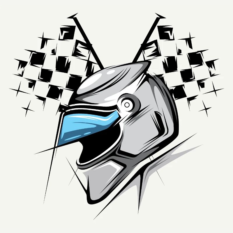 Formule damier drapeau casque illustration graphique de course