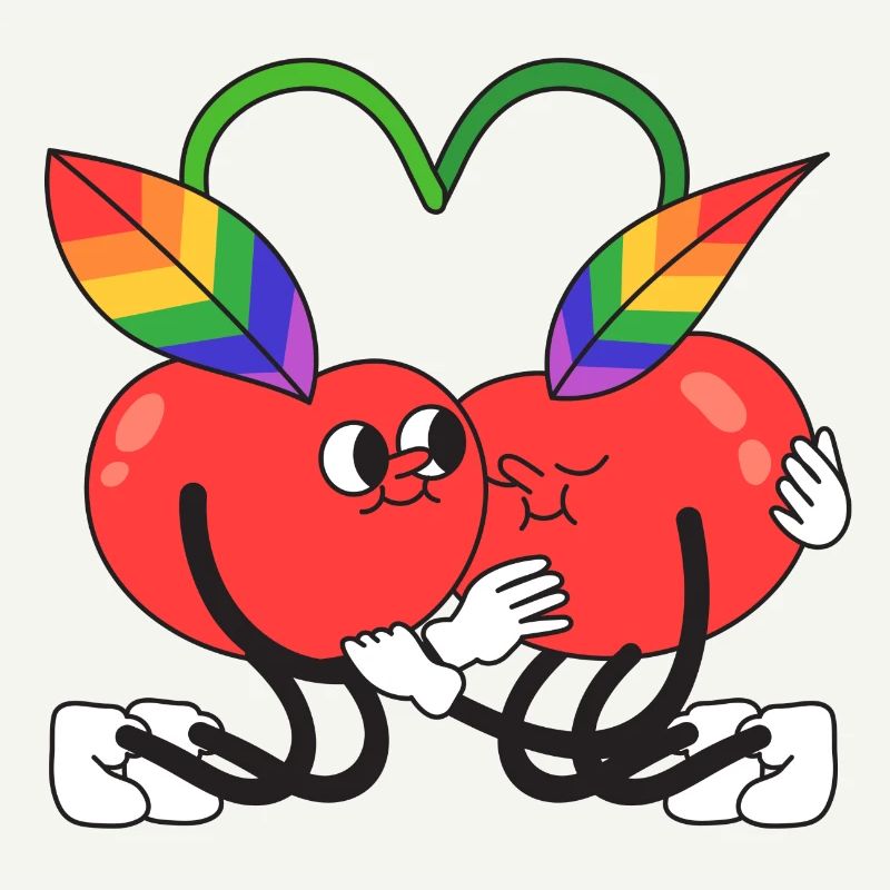 Kirsche, queer, Kirsche, Umarmung