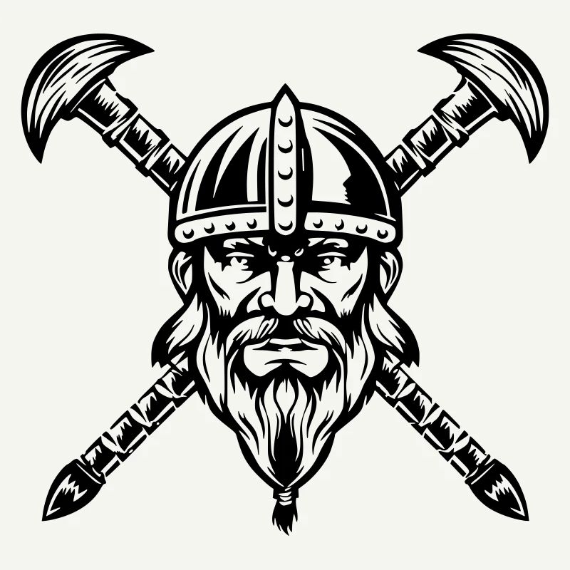 Bearded Viking Warrior Face