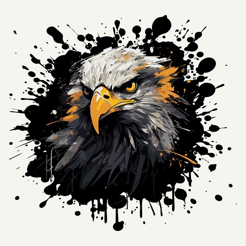 Éclaboussure de couleur tête d’aigle