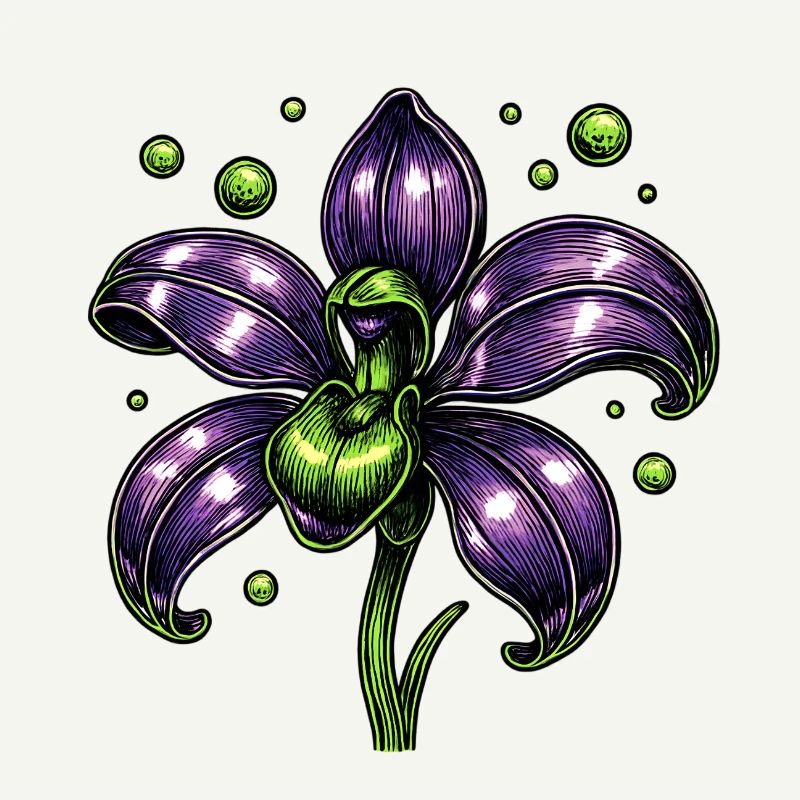 Botanique de la Fleur d’Orchidée Pourpre
