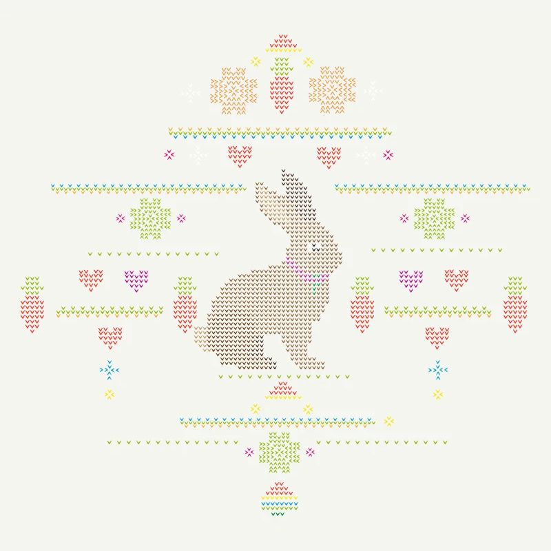 Easter motifs in knitting pattern style for Easter