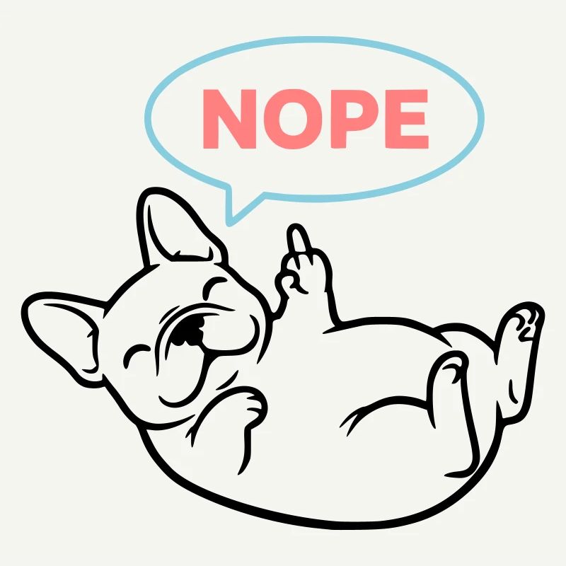 Frenchie Dog Nope Comic Coloré