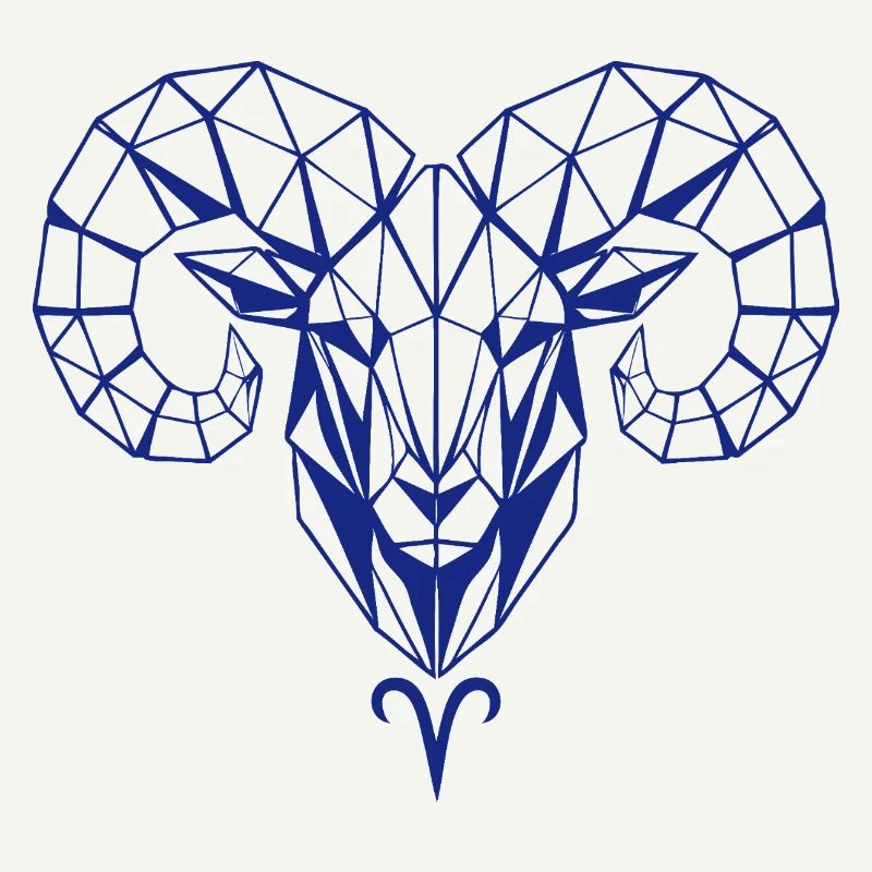 Geometric ram's head polygon