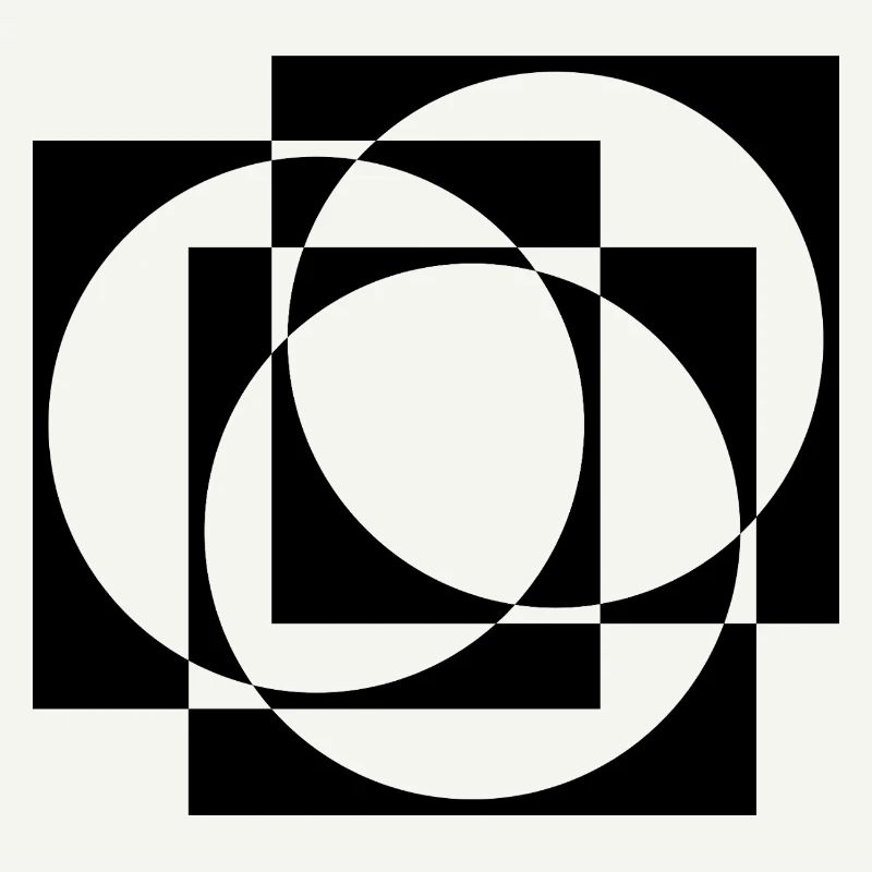 geometric circles and squares pattern