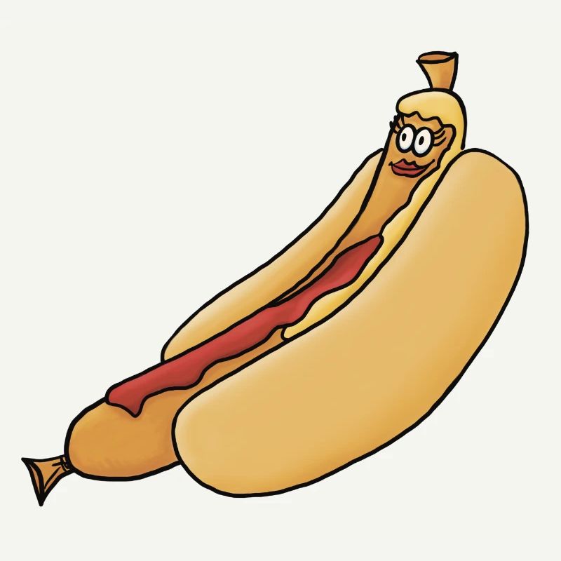 relaxed bockwurst in a bun