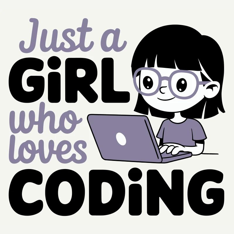 Nur ein Mädchen, das das Programmieren liebt
