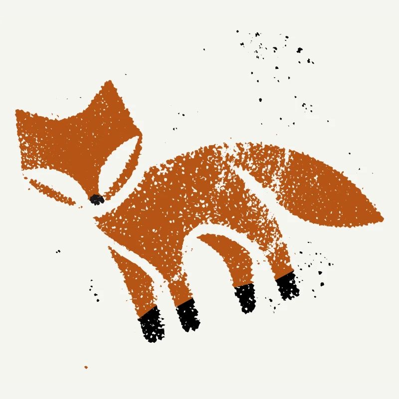 Renard rustique à l’aspect d’un timbre