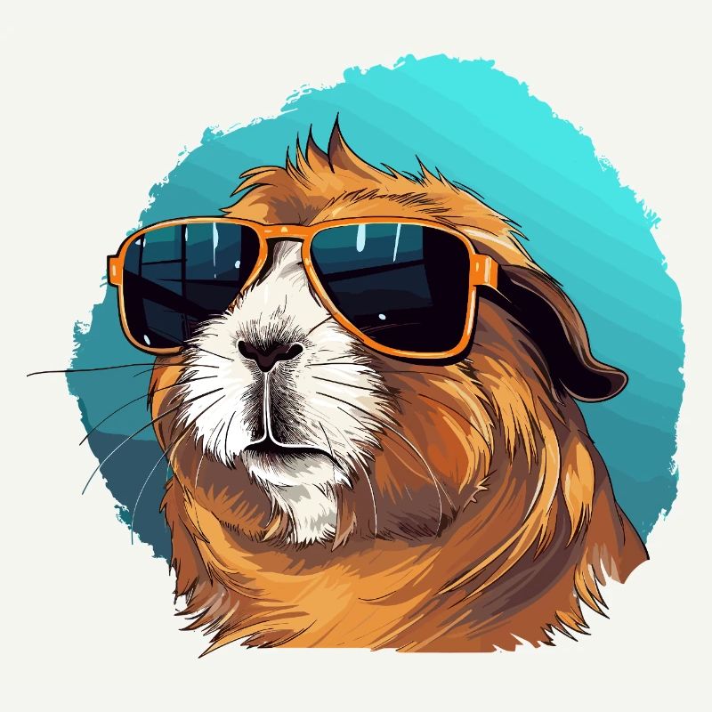 Cochon d’Inde décontracté avec lunettes de soleil