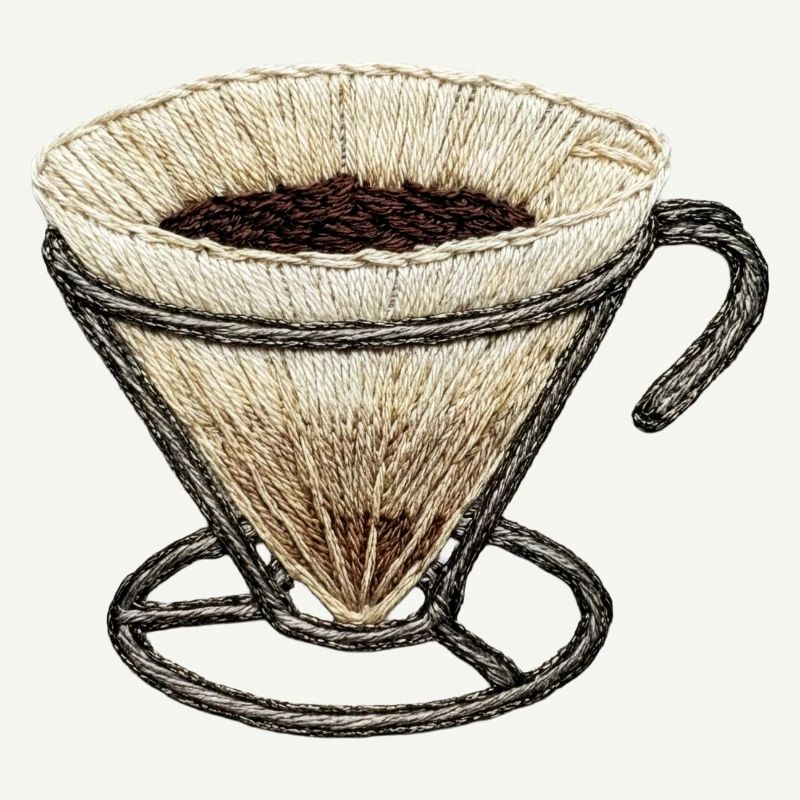 Embroidered coffee filter – coffee nerd (printed)