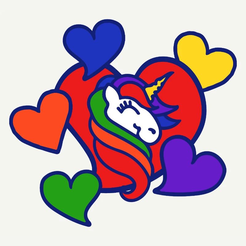 Regenbogenherz-Einhorn