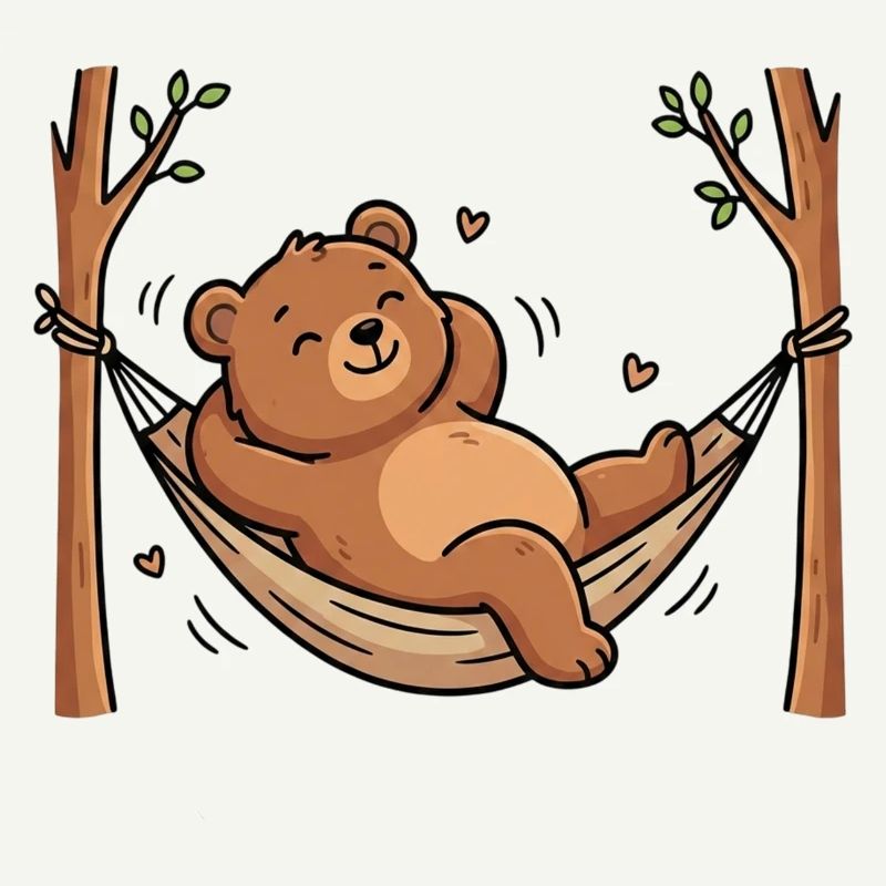 Bear in hammock
