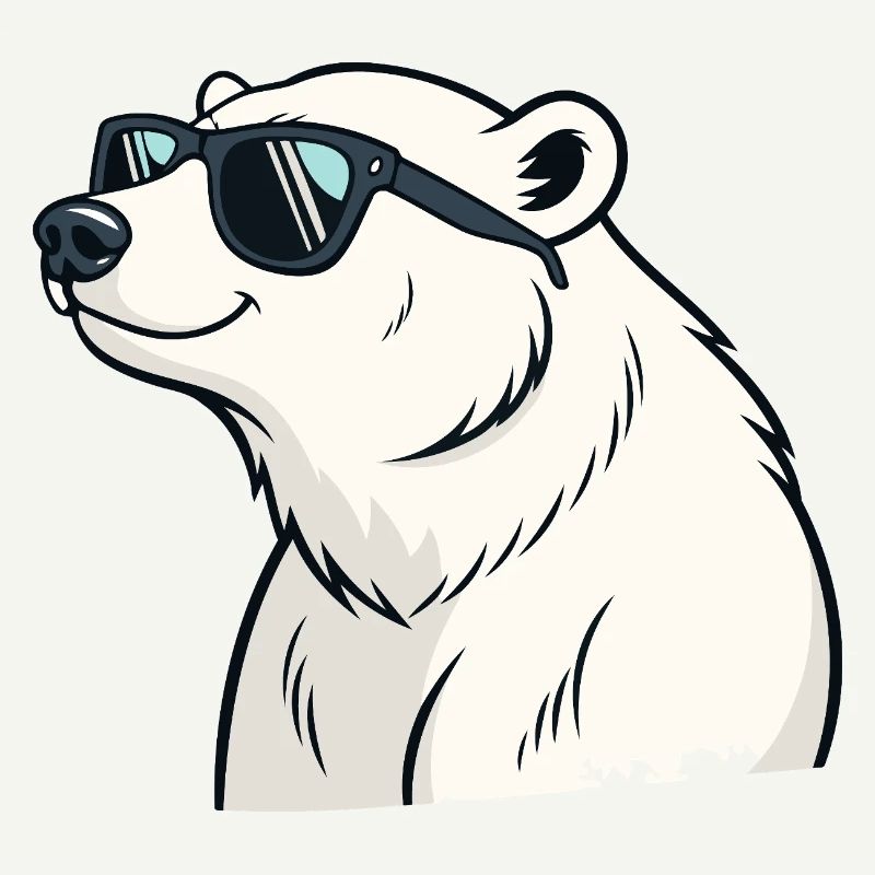 Cooler Eisbär mit Brille