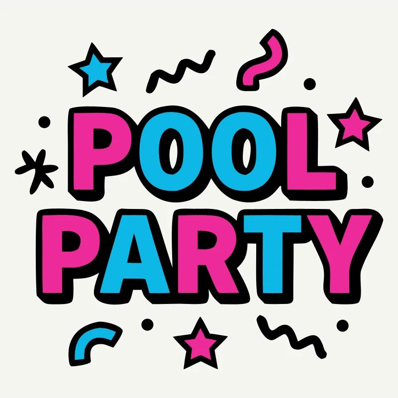 Pool Party 90s Lettering