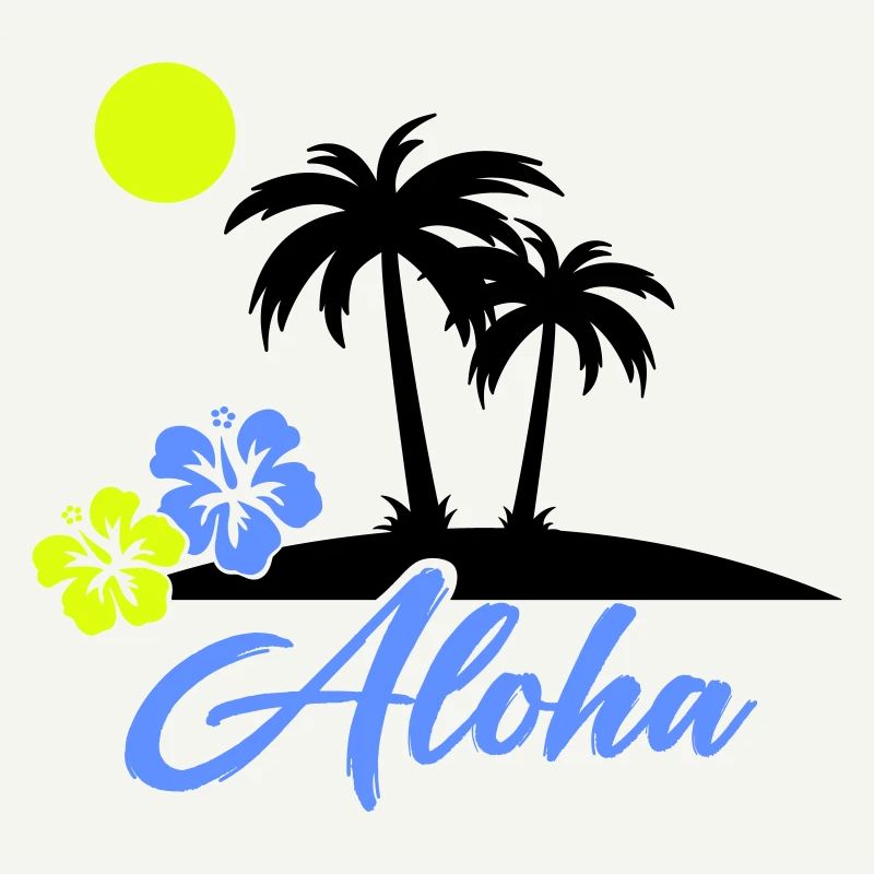 Aloha Hibiscus Neon Script