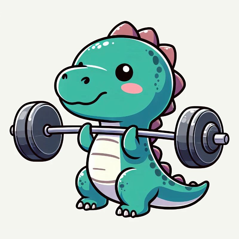 Dino T-Rex Workout Dumbbell Bench Press Design