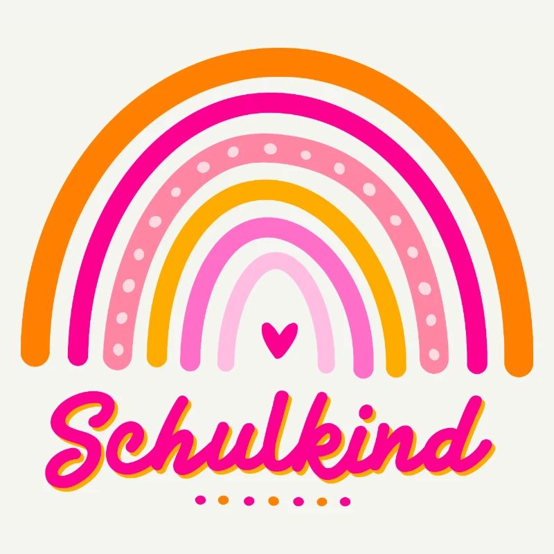 Schulkind Retro-Regenbogen Einschulung Mädchen