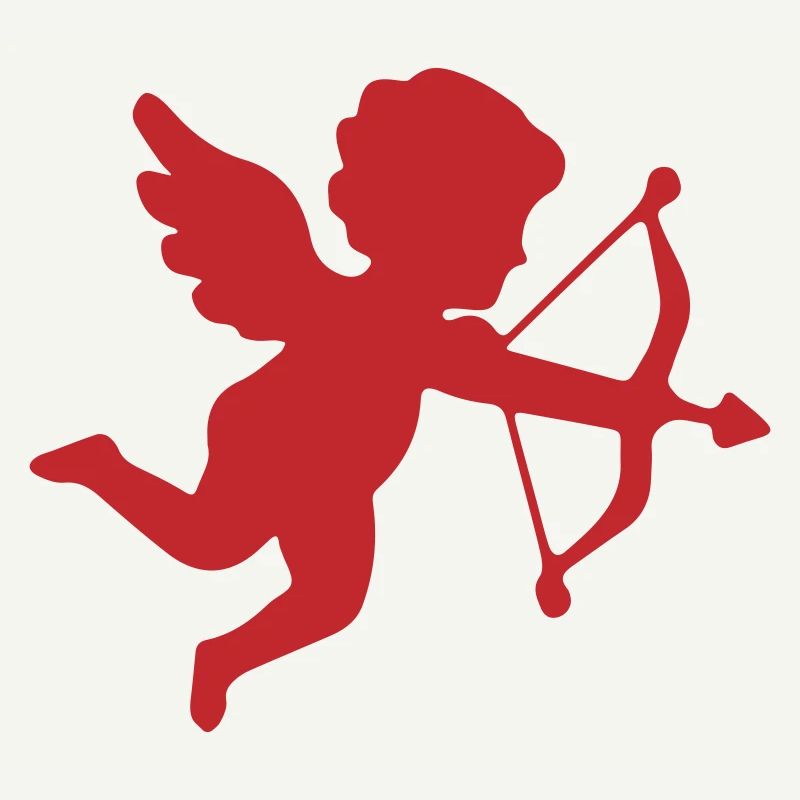 Conception romantique de la silhouette de Cupidon