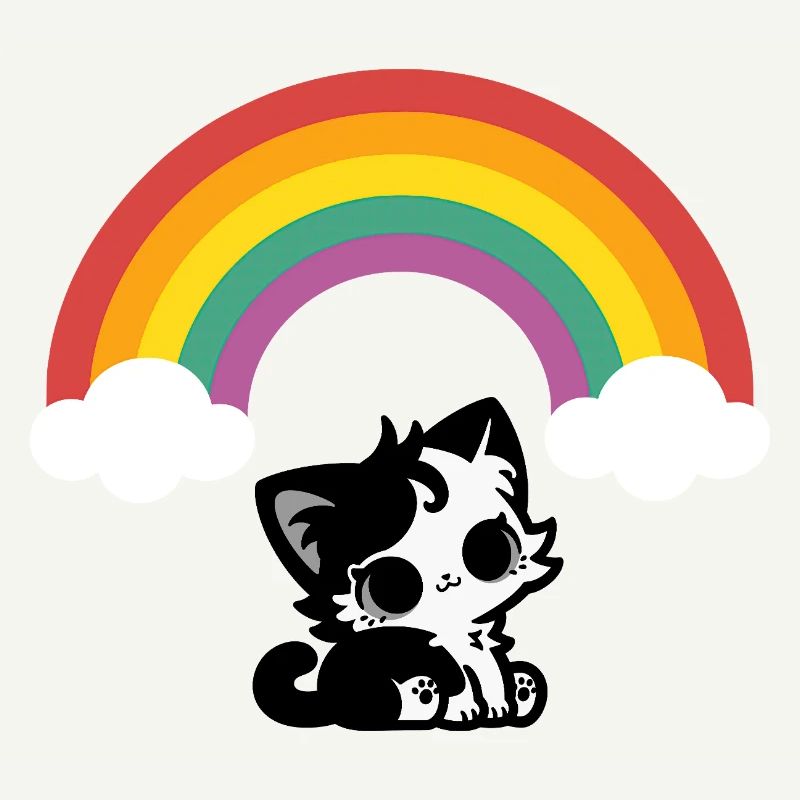 Goth Katze unterm Regenbogen Motiv