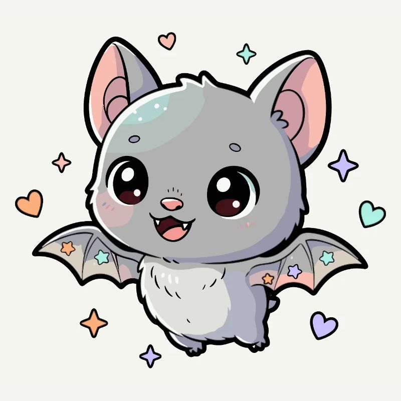 Kuschelfledermaus mit Pastellsternchen