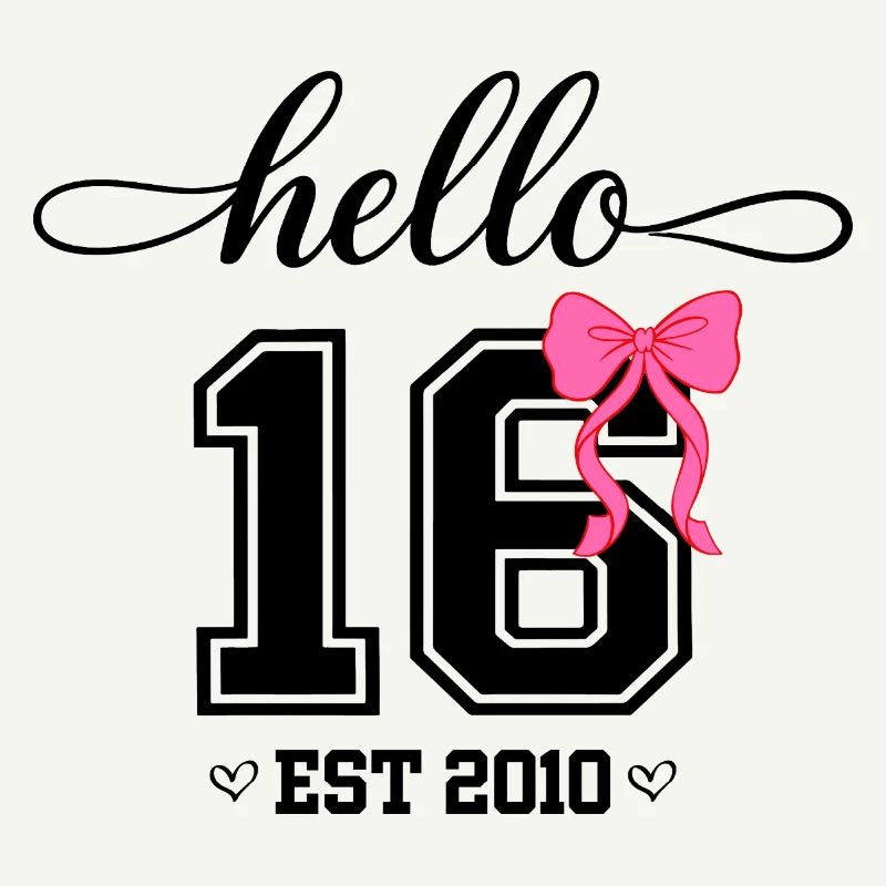 Hello 16 Est 2010 Mädchen Geburtstag Design
