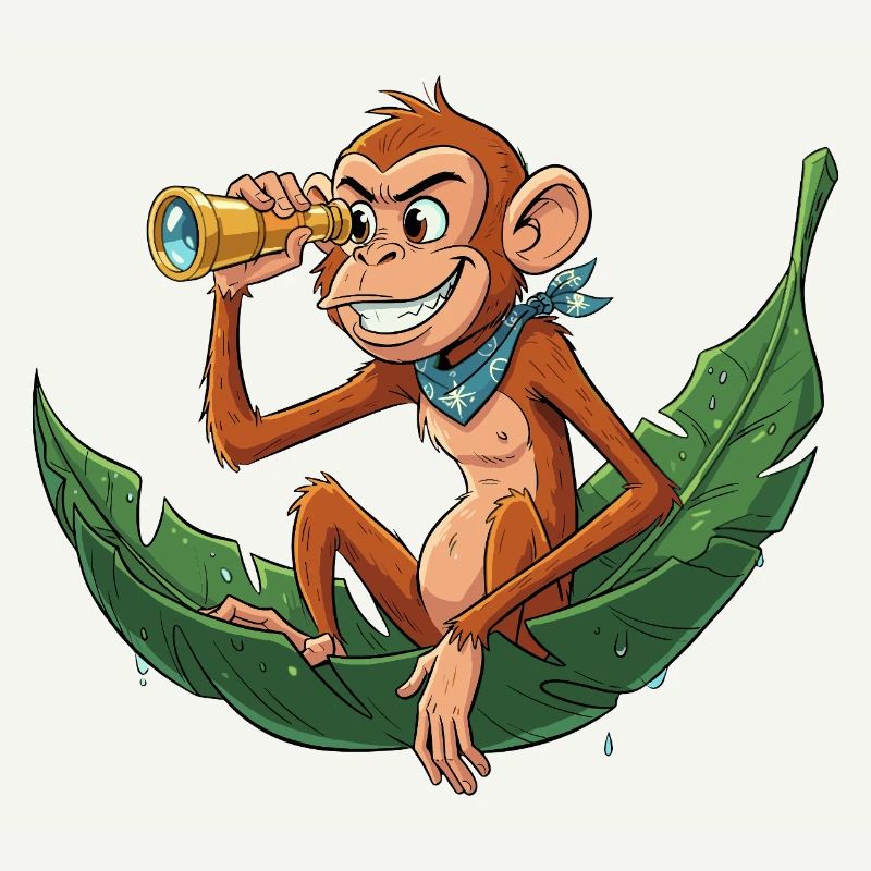 Singe d’aventure avec télescope