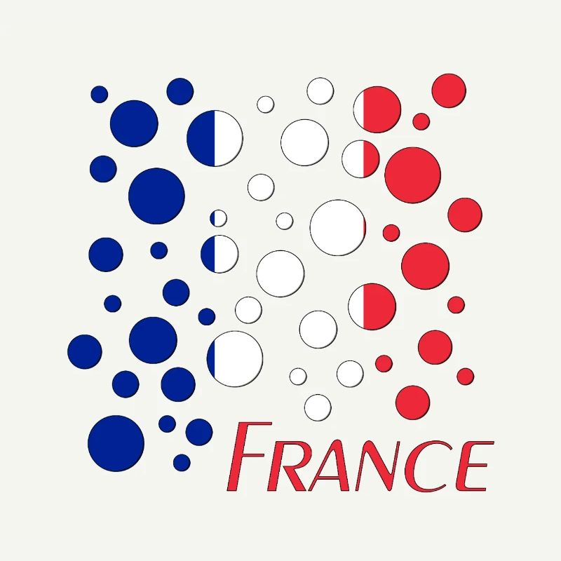 France Dot Pattern Flag