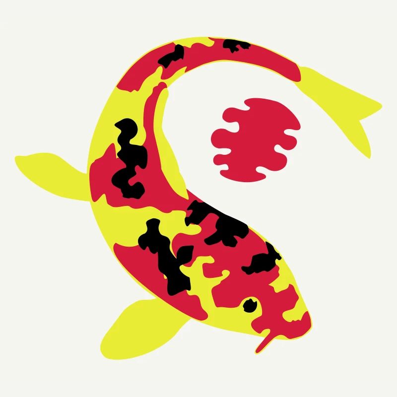 Abstract fish in bright colors