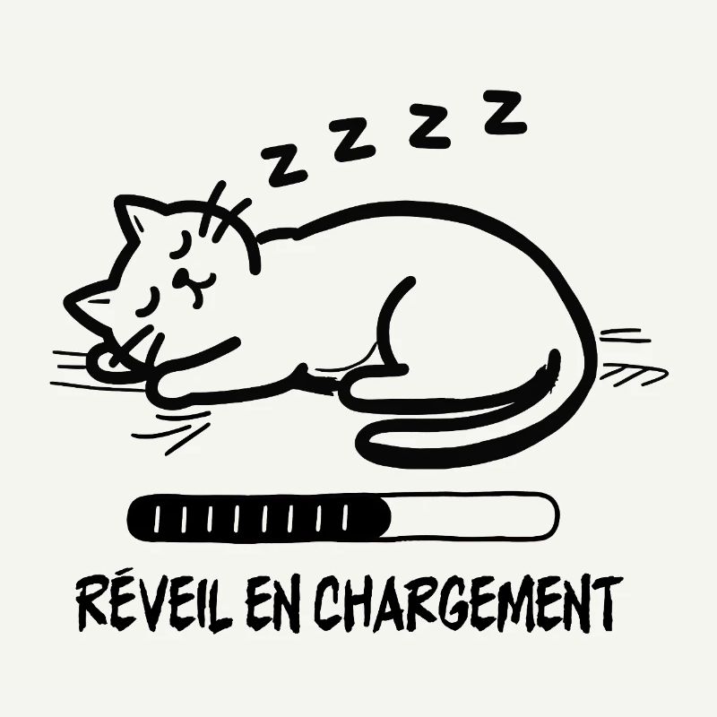 Sleeping cat, alarm clock charging