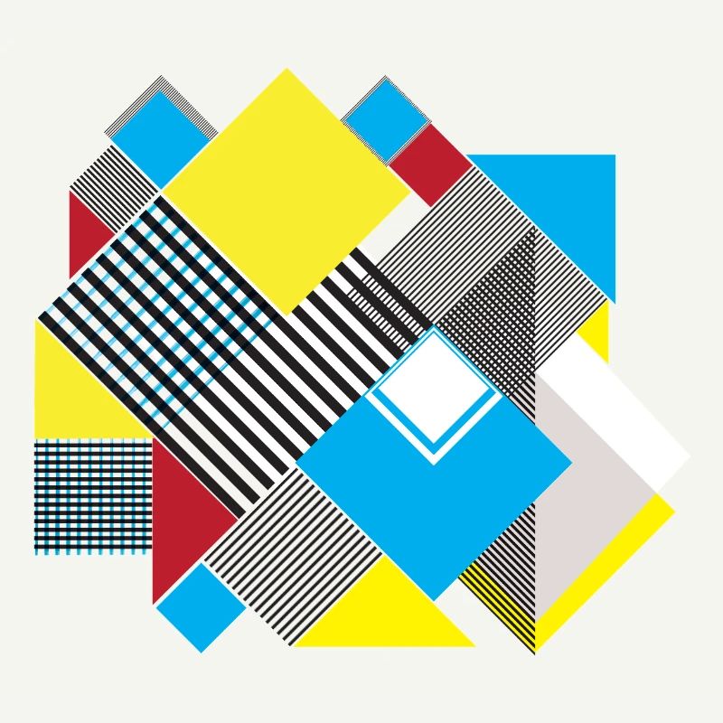 Geometric Color Square Composition