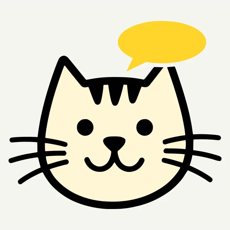 Cat face with speech bubble
