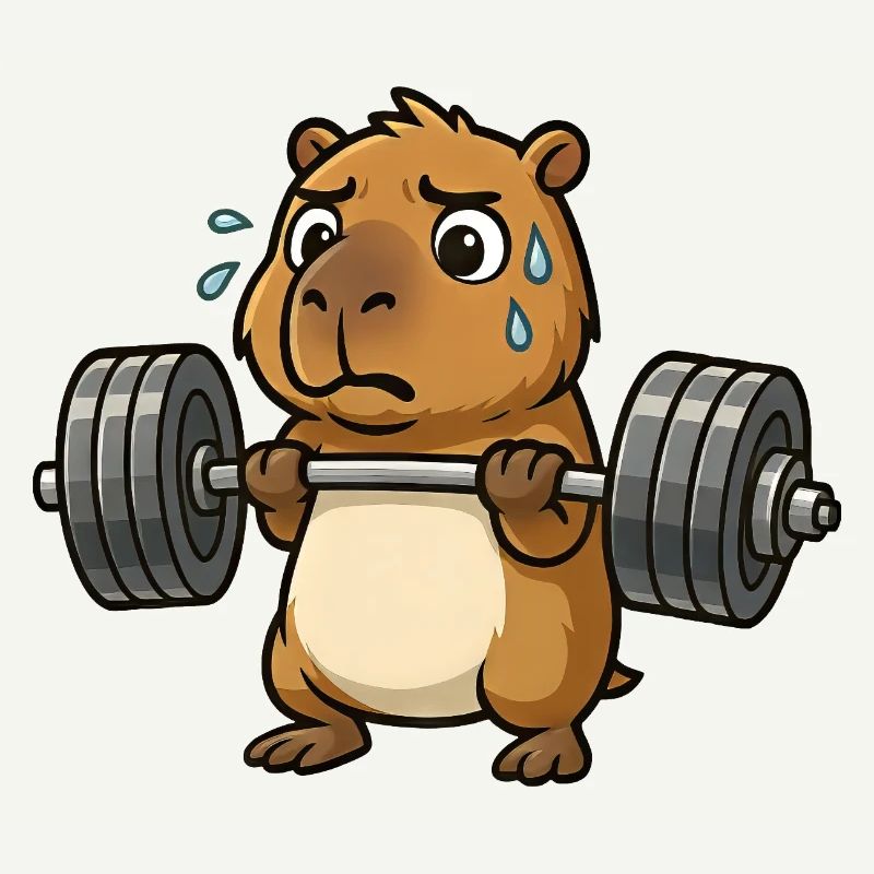 Funny Capybara Capybara Dumbbell Workout