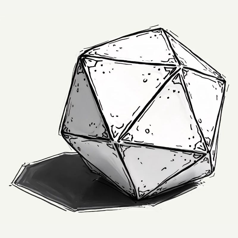 Hand Drawn Cube – Minimal Dice Sketch