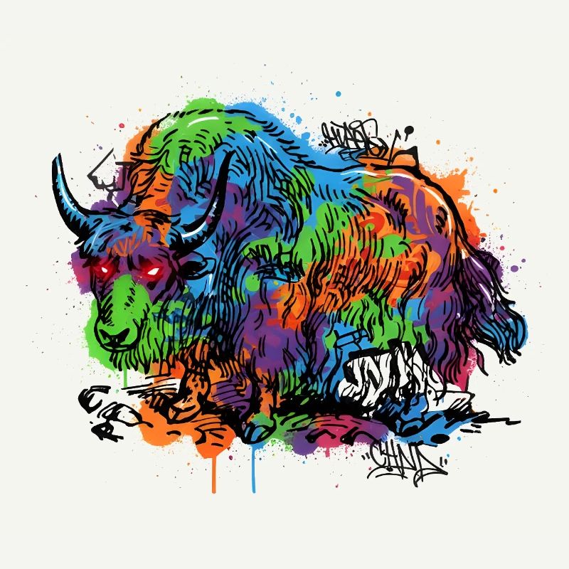 Regenbogenyak Graffiti Muster