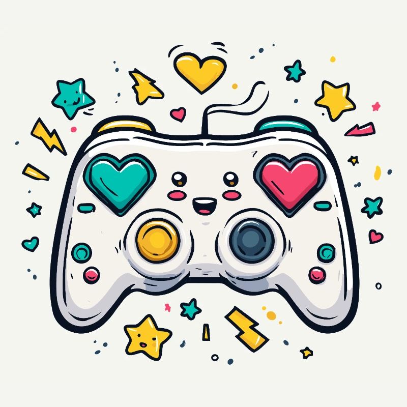Heart Controller Neon Game Design