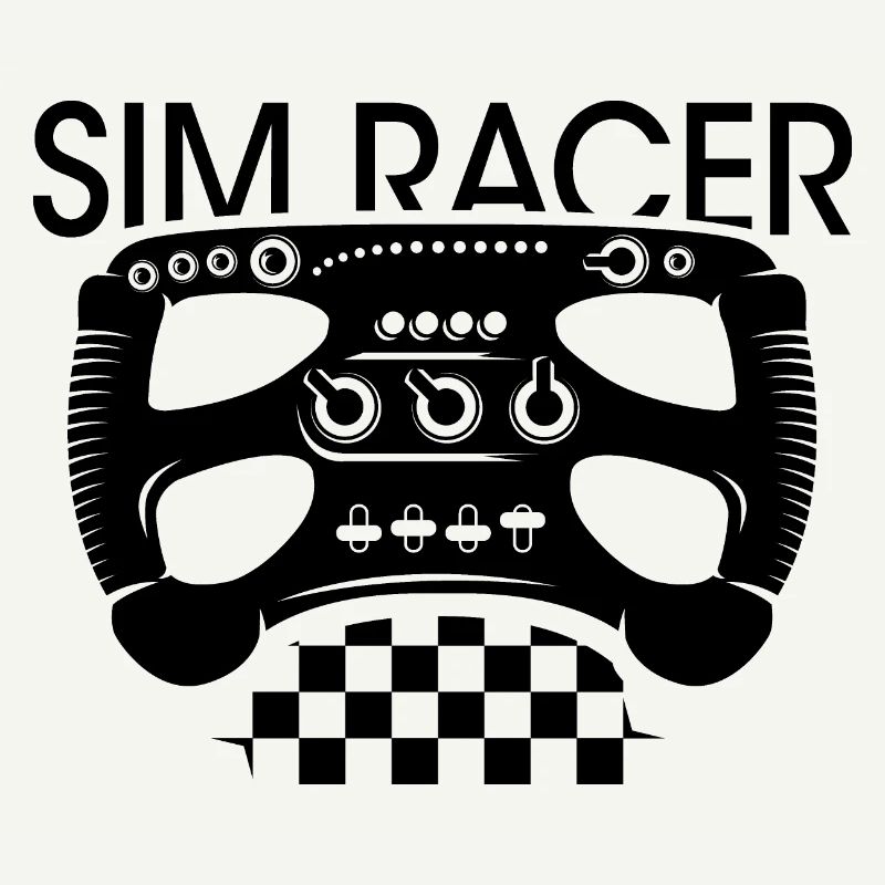 Volant Simracer drapeau à damier jeu formule de course