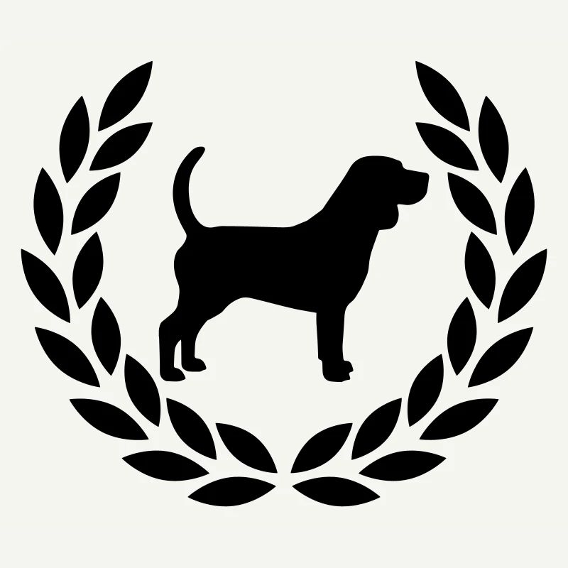 Beagle mit Lorbeerkranz