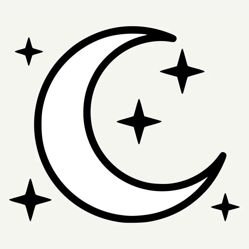Crescent Moon & Stars | Magic Night