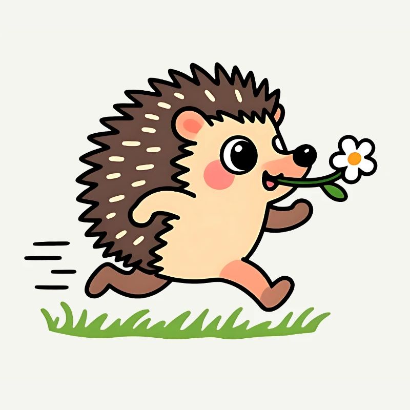 Igel mit einer Blume