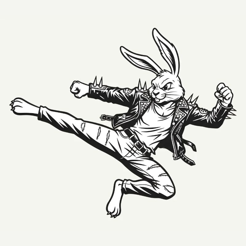 Heavy Metal Easter Bunny Rocker Easter Hardcore Bunny