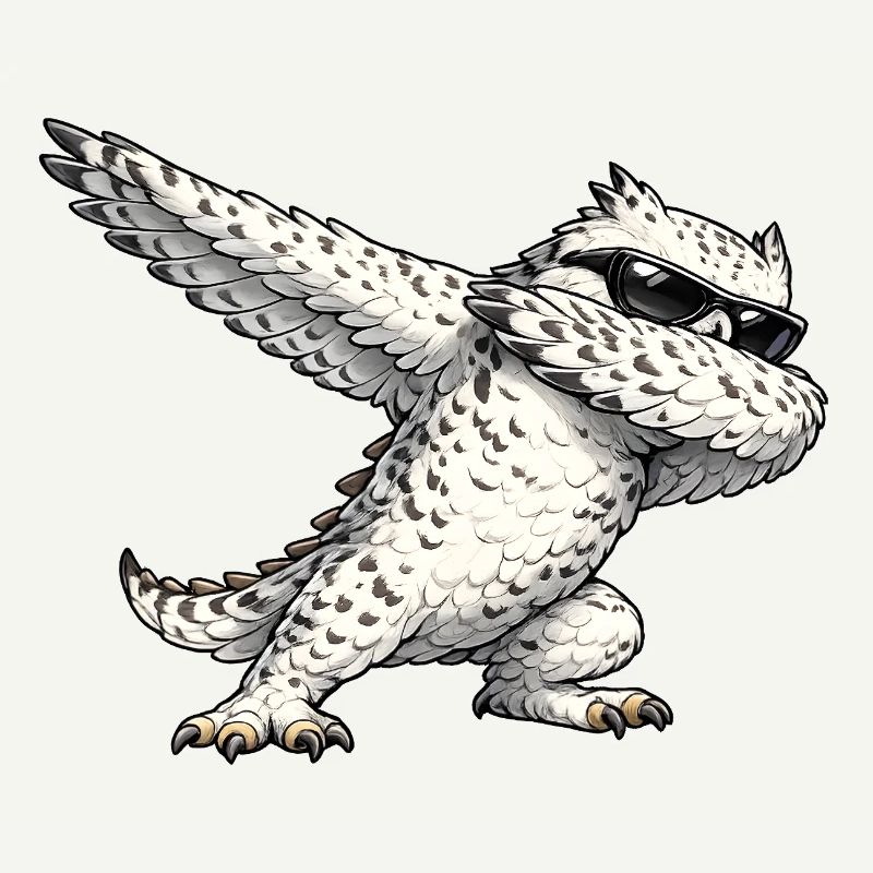 Dabbing Schneeeule