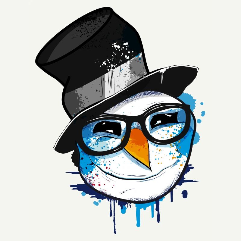 Schneemann mit Nerd Brille