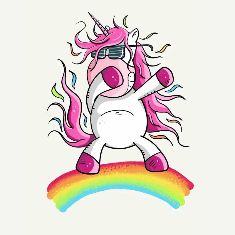 Dabbendes Unicorn On Rainbow I Dab Dance