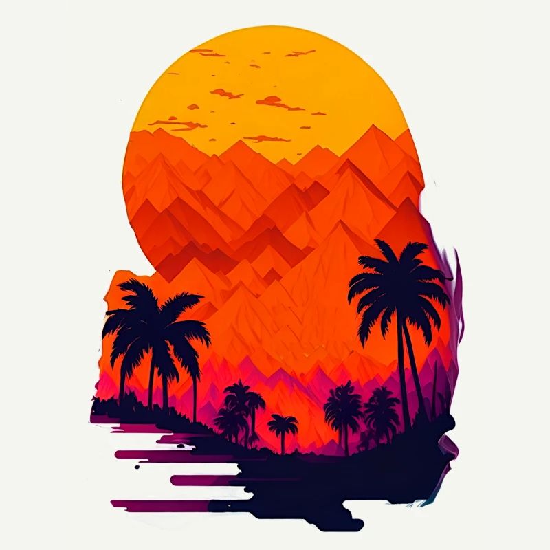 Coucher de soleil dans le désert