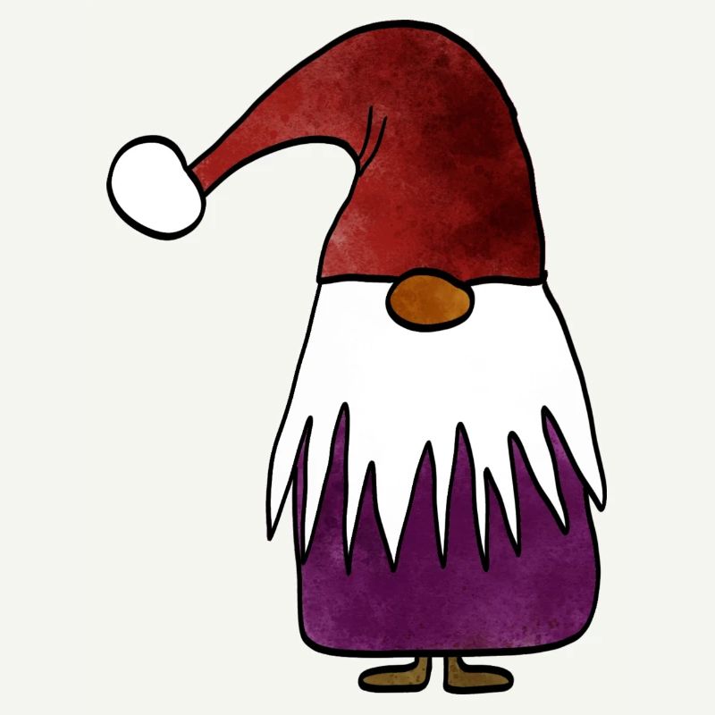 Gnome de Noël créatif avec chapeau aux couleurs déformées