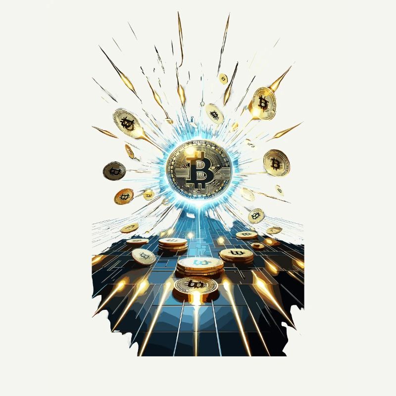 Bitcoin Explosion Conception d’art numérique