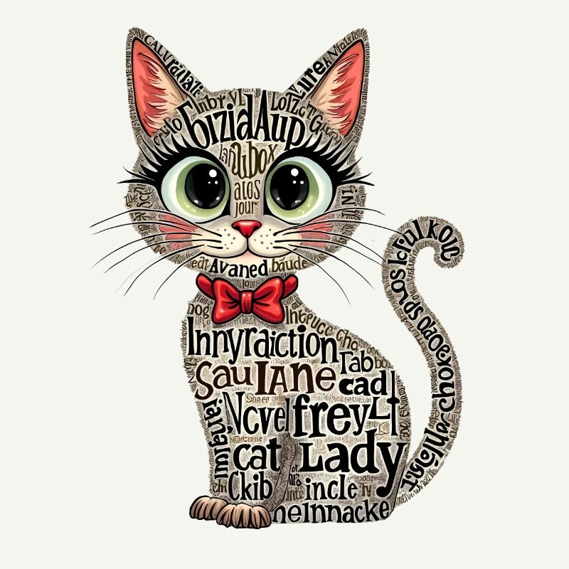 KATZENDAME, TEXTKUNST, TYPOGRAFIE