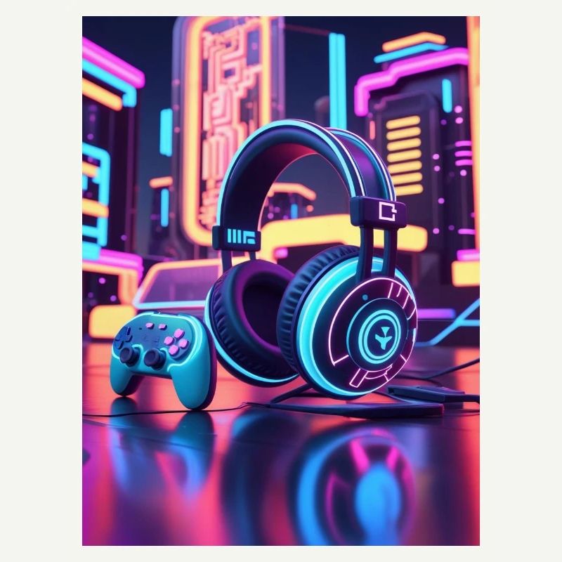 Conception du casque de jeu Neon