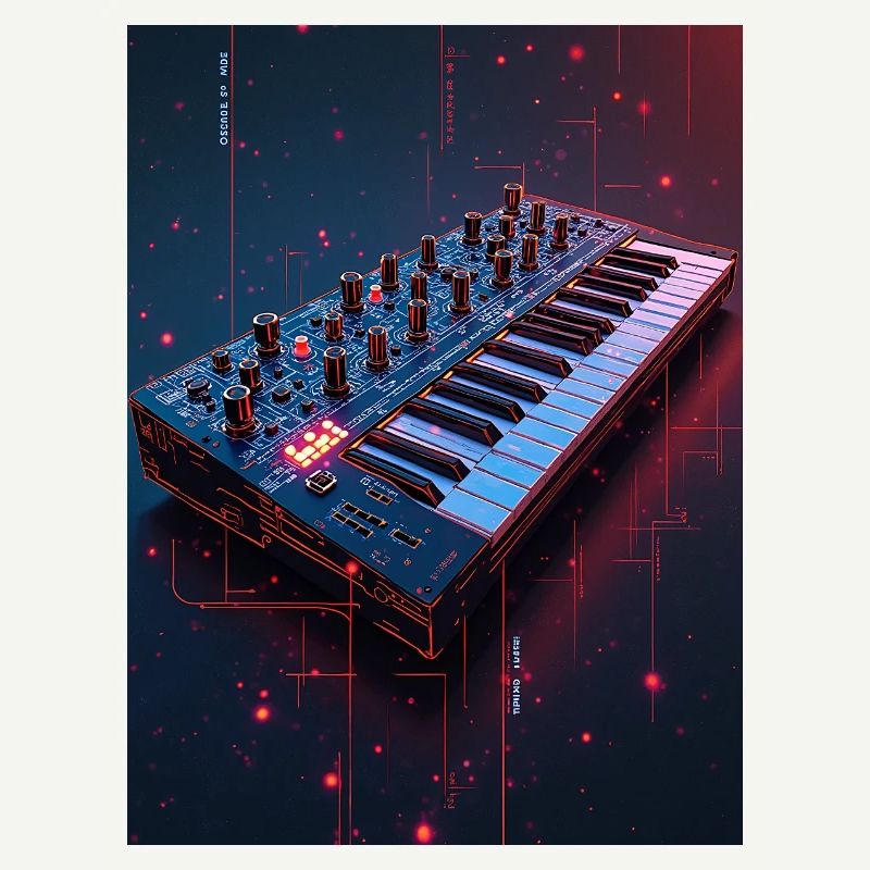 Futuristic Synthwave Music Console