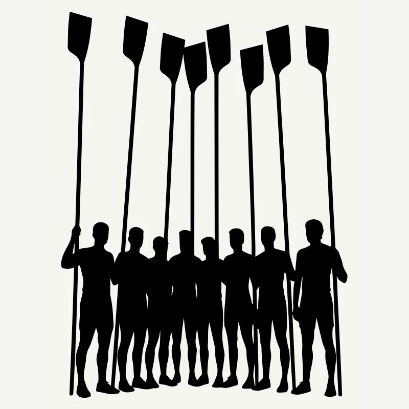Équipe d’aviron Silhouette – Huit avec sangles | Ramer